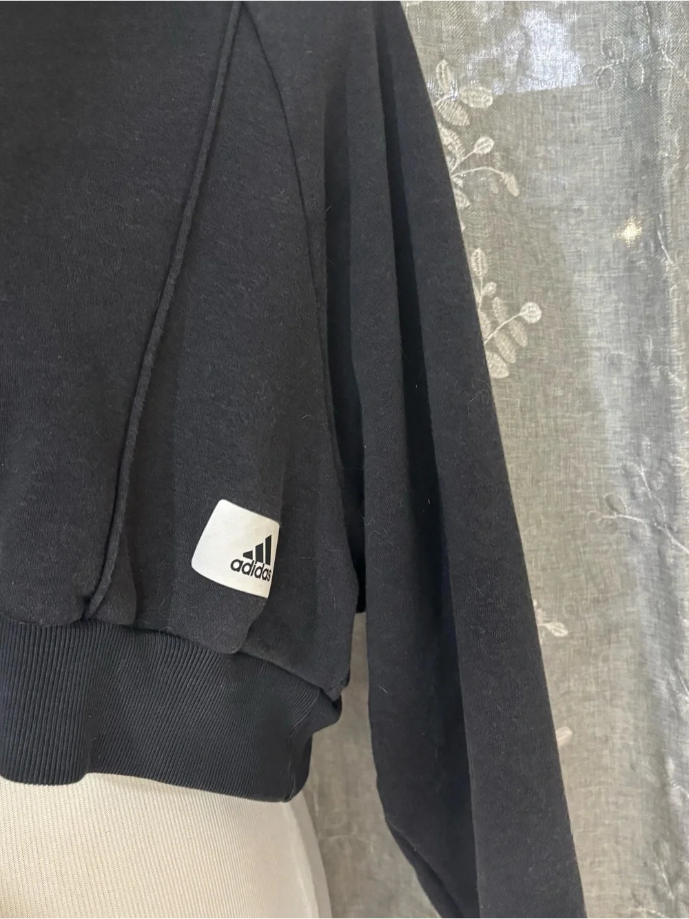 adidas Black Cropped Hoodie Sweater